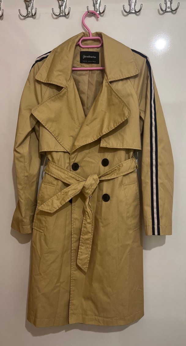 Bej Kuşaklı Midi Trençkot - Görsel 4