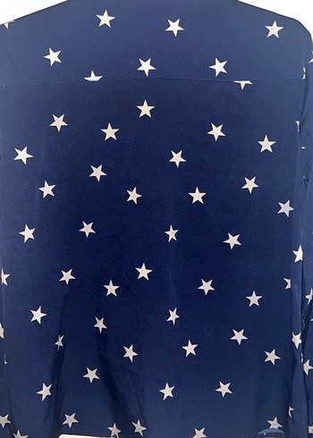 Uzun Kollu Mavi Yıldız Desenli Gömlek - Görsel 4