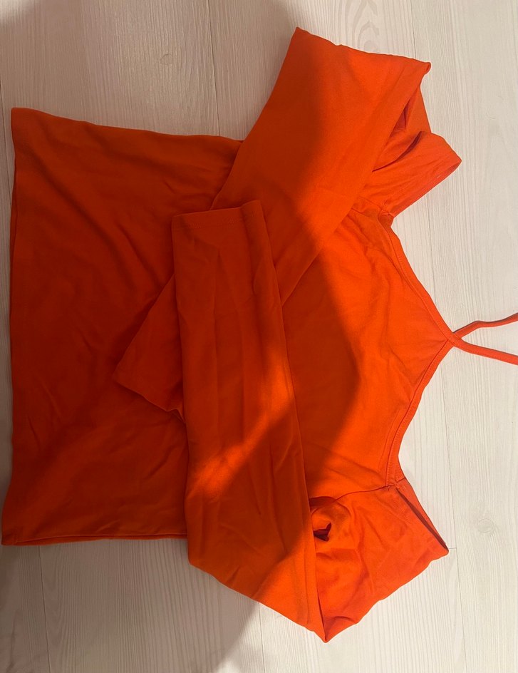 Uzun Kollu V Yaka Turuncu Kadın Bluz - Görsel 4