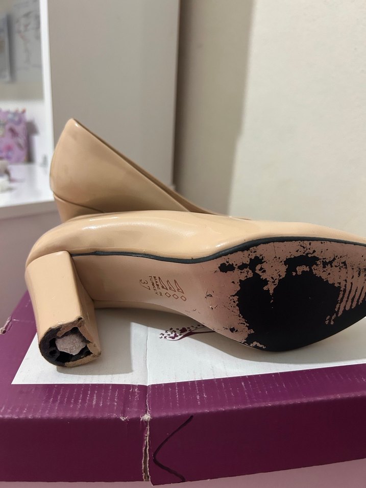 Ten Rengi Klasik Topuklu Ayakkabı - Görsel 3