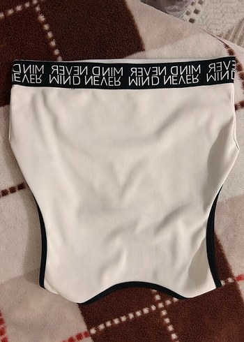 Baskılı Beyaz Midi  crop - Görsel 3