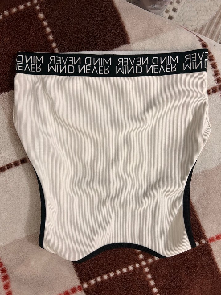 Baskılı Beyaz Midi  crop - Görsel 3