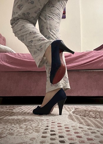 Lacivert Klasik Topuklu Ayakkabı  Günlük & Özel Gün - Görsel 2