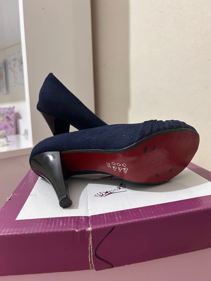 Lacivert Klasik Topuklu Ayakkabı  Günlük & Özel Gün - Görsel 3