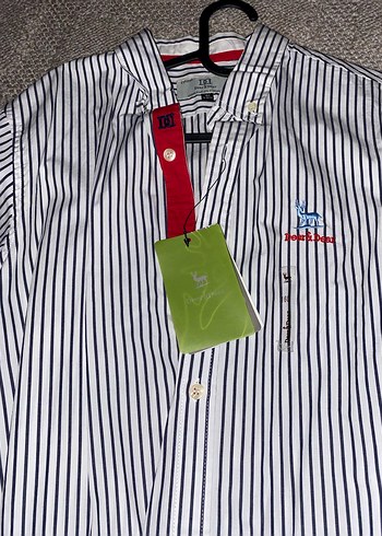 Çizgili Uzun Kollu Pamuklu Gömlek - Görsel 2