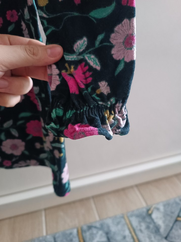 Çiçek Desenli Bohem Kız Elbisesi - Görsel 3