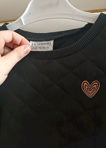 Siyah Nakışlı Uzun Kollu Kız Elbisesi - Görsel 3