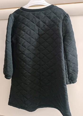 Siyah Nakışlı Uzun Kollu Kız Elbisesi - Görsel 2