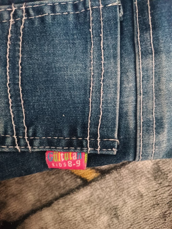 Renkli Nakışlı Bohem Kız Kot Pantolon - Görsel 3