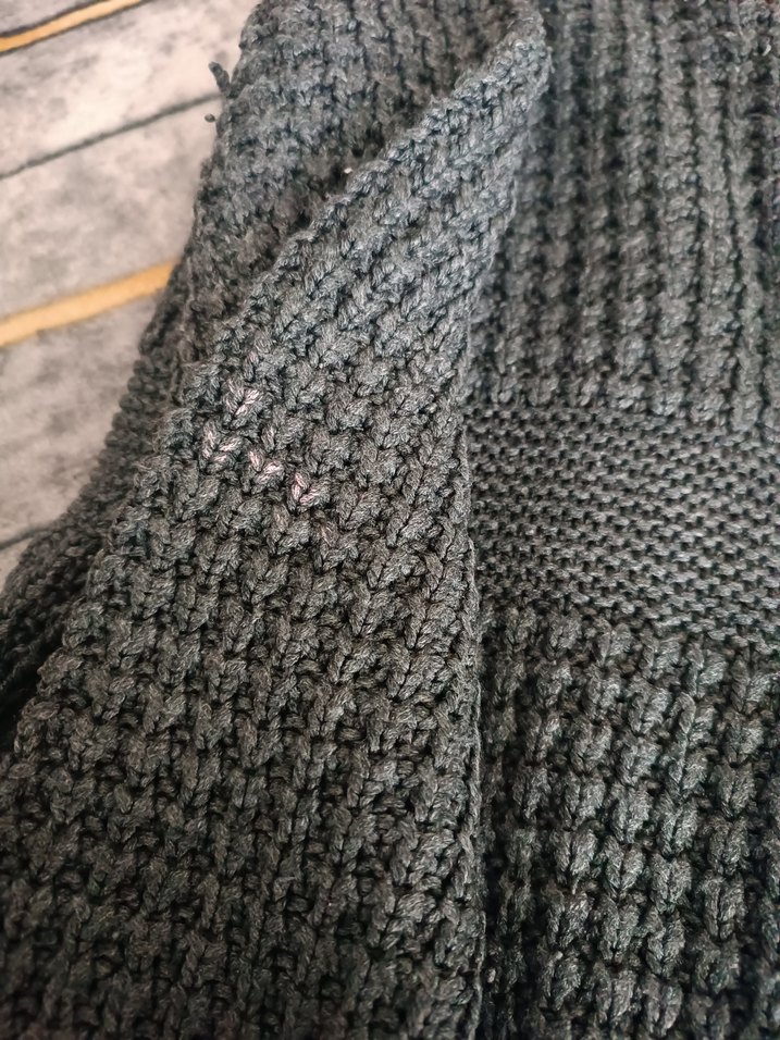 Gri Örgü Kız Hırka Nakışlı - Görsel 4