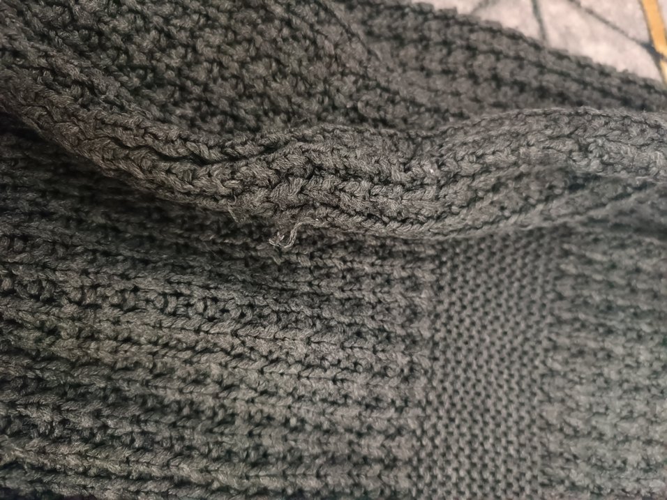 Gri Örgü Kız Hırka Nakışlı - Görsel 5