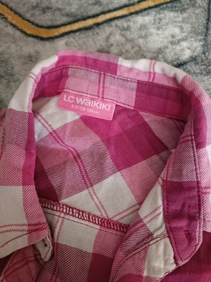 Pembe Uzun Kollu Düğmeli çocuk Gömlek - Görsel 2