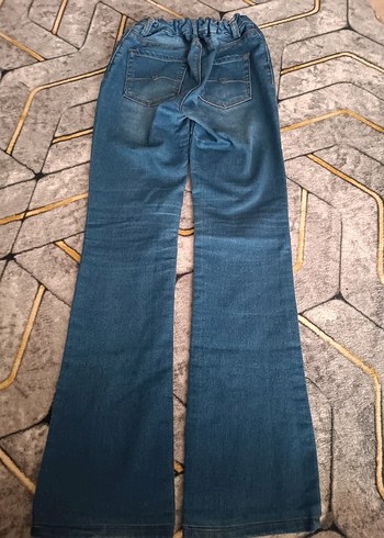 Kız Çocuk için Mavi Denim Midi Boy Kot Pantolon - Görsel 2
