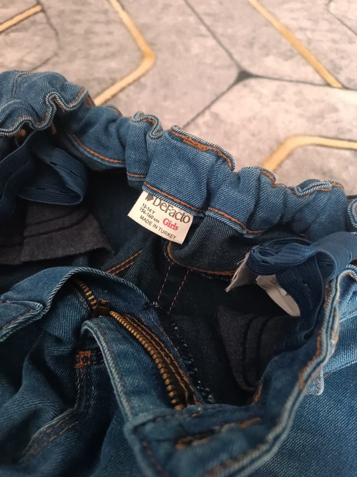 Kız Çocuk için Mavi Denim Midi Boy Kot Pantolon - Görsel 3