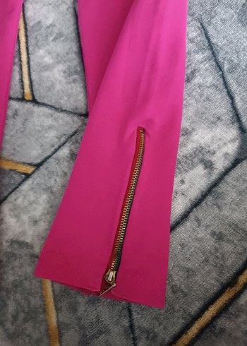 Fermuarlı Pembe Kadın Spor eşofman - Görsel 2