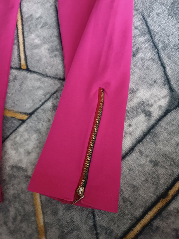 Fermuarlı Pembe Kadın Spor eşofman - Görsel 2