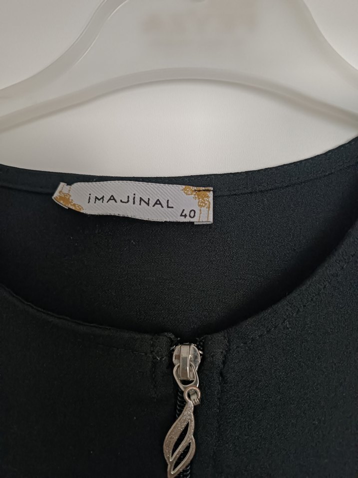 Uzun Siyah Fermuarlı Kadın Ferace - Görsel 5