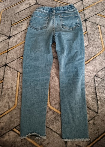 Beli lastikli Mavi Kız Çocuk Kot Pantolon - Görsel 2