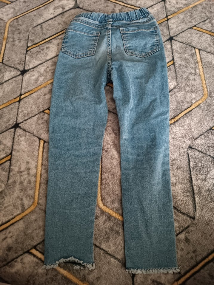 Beli lastikli Mavi Kız Çocuk Kot Pantolon - Görsel 2