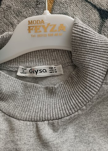 Gri Uzun Kollu Kadın Sweatshirt - Görsel 3