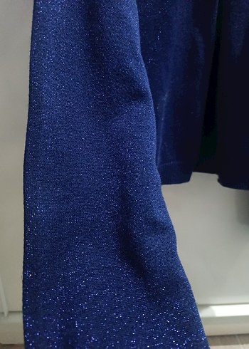 Kız Çocuk Mavi Düğmeli İnce Triko Hırka - Görsel 3