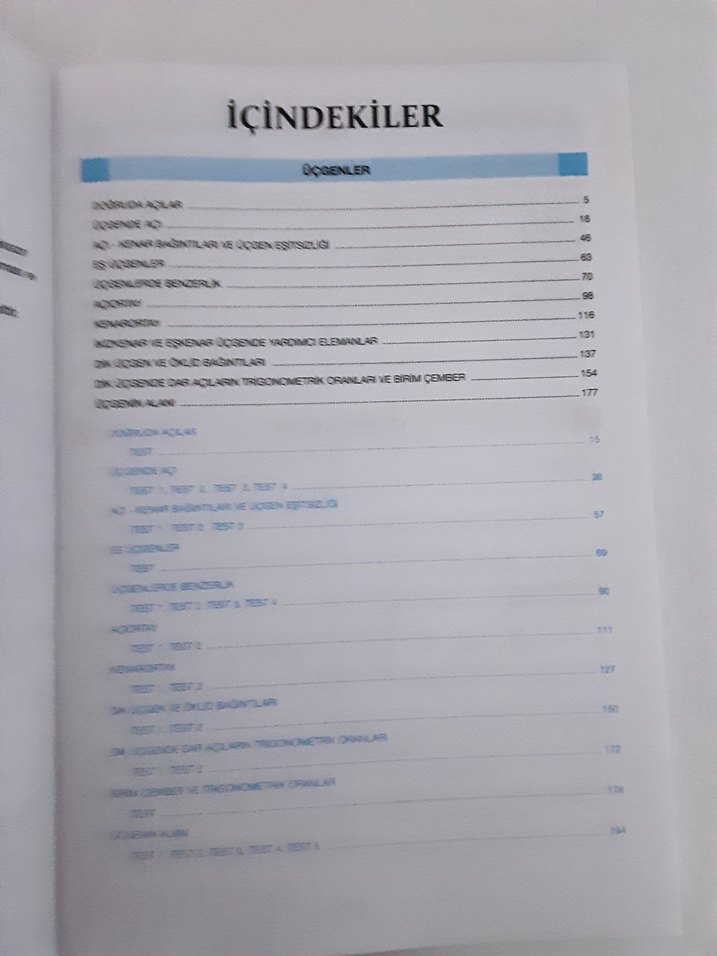 Derece 9. Sınıf Matematik Üçgenler Veri Kitabı - Görsel 2