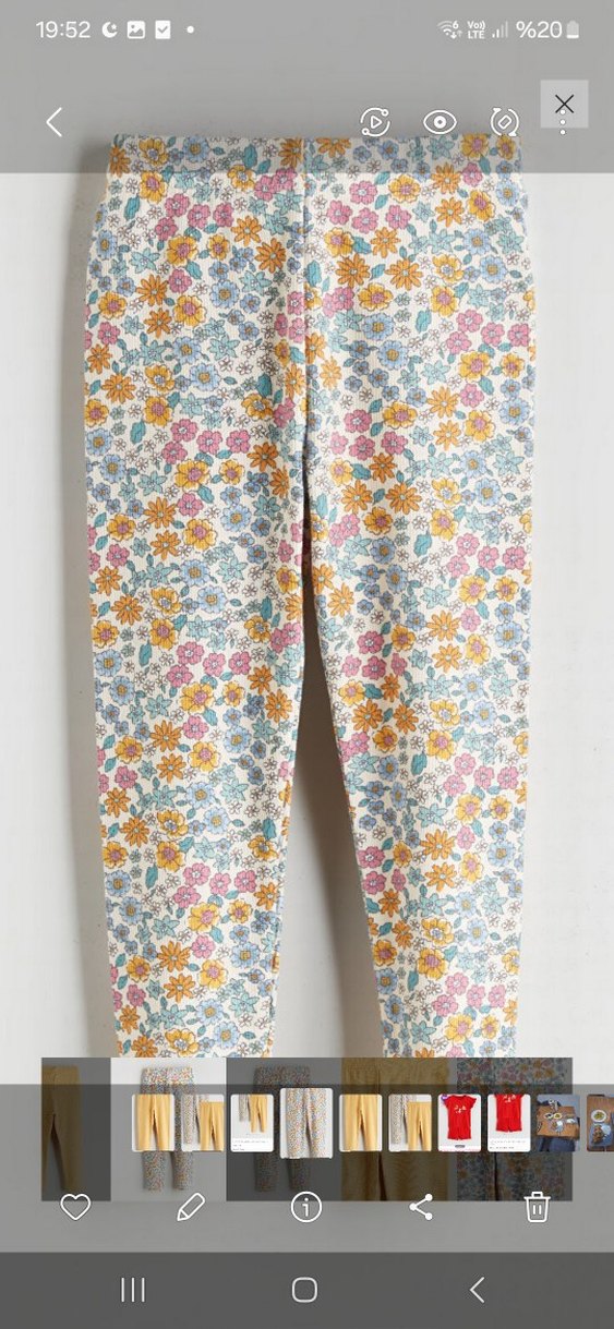 Kız Çocuk Sarı Pamuklu Tayt lcw 1/2 yaş - Görsel 2