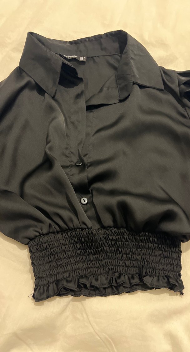 Düğmeli Siyah Gotik Mini Bluz - Görsel 2