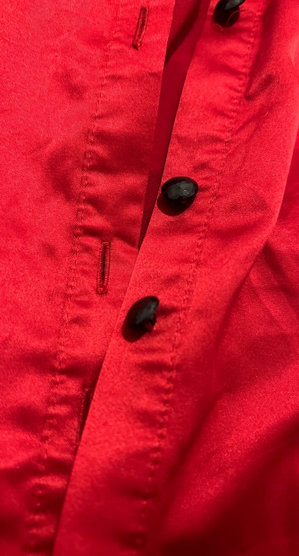 Kırmızı Saten Kadın Gömlek - Görsel 3