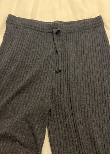 Gri Kadın Keten Pilili Rahat Pantolon - Görsel 2