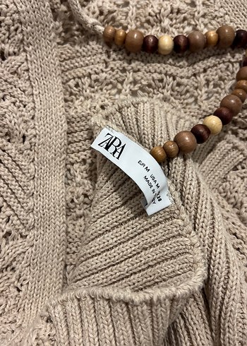 Bohem Tarzı Bej Örgü Kolsuz Kazak - Görsel 4