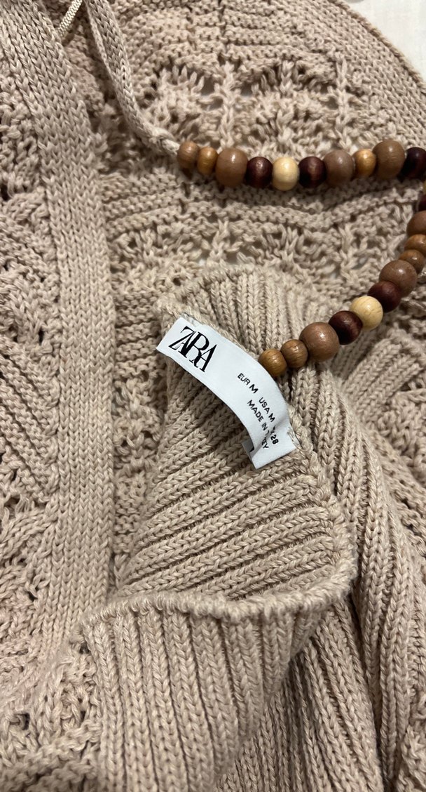 Bohem Tarzı Bej Örgü Kolsuz Kazak - Görsel 4