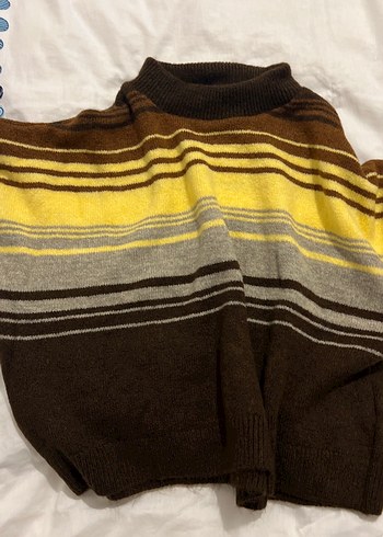 Kahverengi Yarım Balıkçı Yaka Kız Kazak - Görsel 2