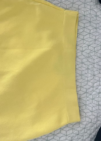 Sarı Kadın Midi Mini Etek - Görsel 2