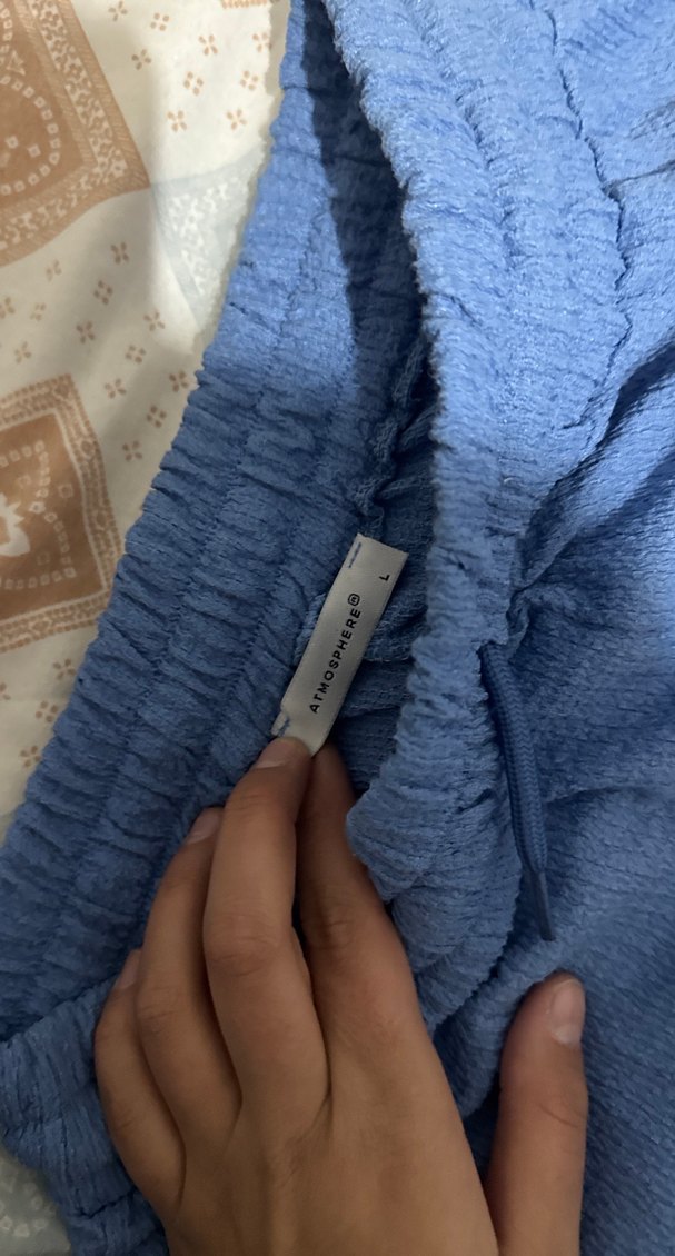 Mavi Kadın Keten Bol Paça Pantolon - Görsel 2