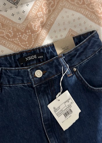 Kadın Lacivert Bol Kesim Midi Kot Pantolon - Görsel 2