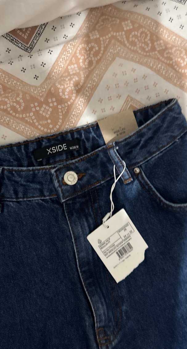 Kadın Lacivert Bol Kesim Midi Kot Pantolon - Görsel 2