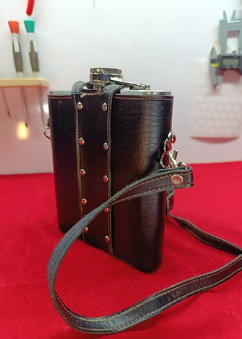 paslanmaz çelik matara 18 oz deri - Görsel 3