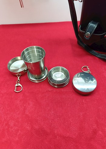 paslanmaz çelik matara 18 oz deri - Görsel 2