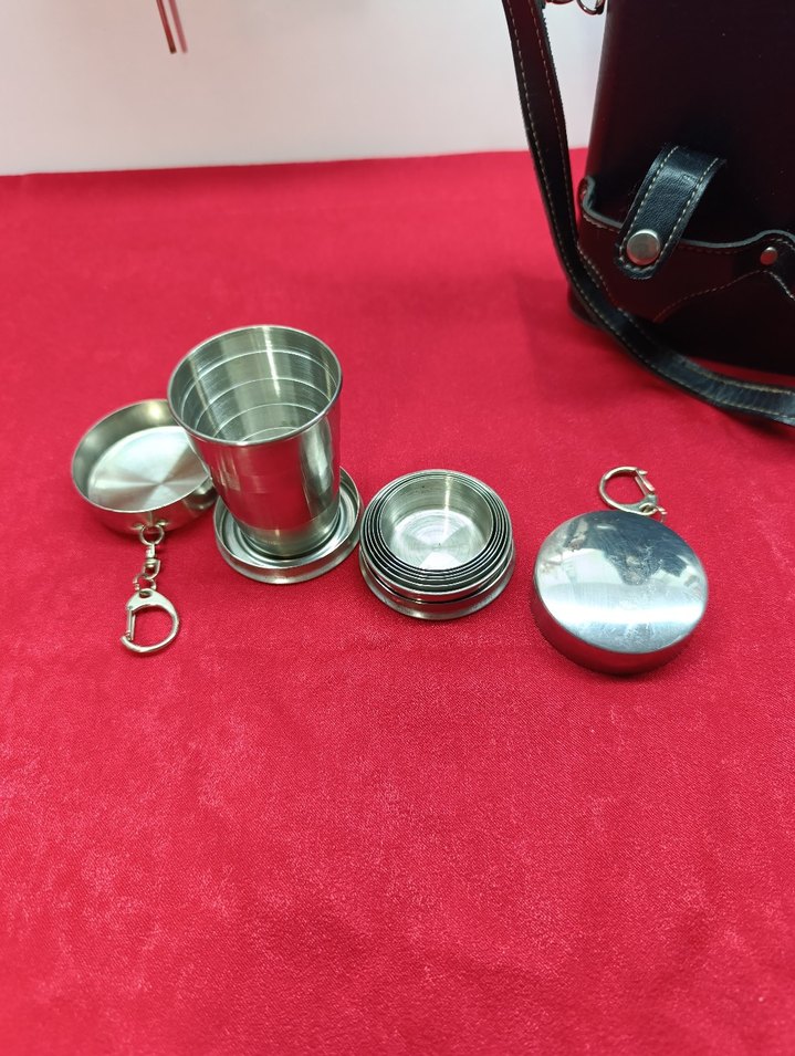 paslanmaz çelik matara 18 oz deri - Görsel 2