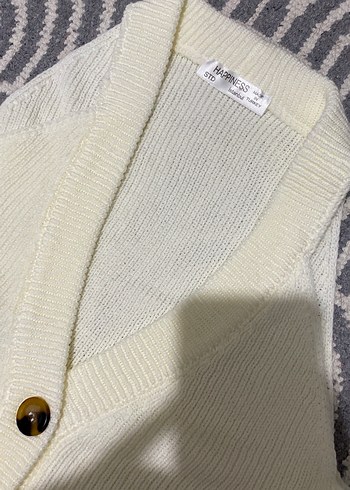 Düğmeli V Yaka İnce Örgü Kadın Yelek - Görsel 2