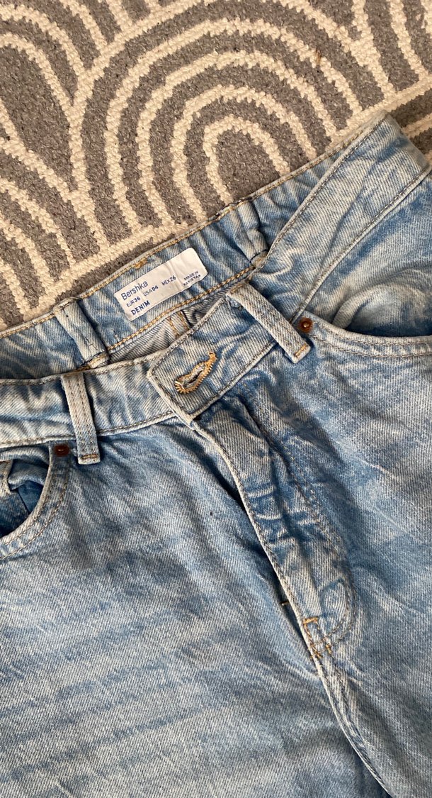 Gri Düğmeli Kadın Denim Pantolon - Görsel 2