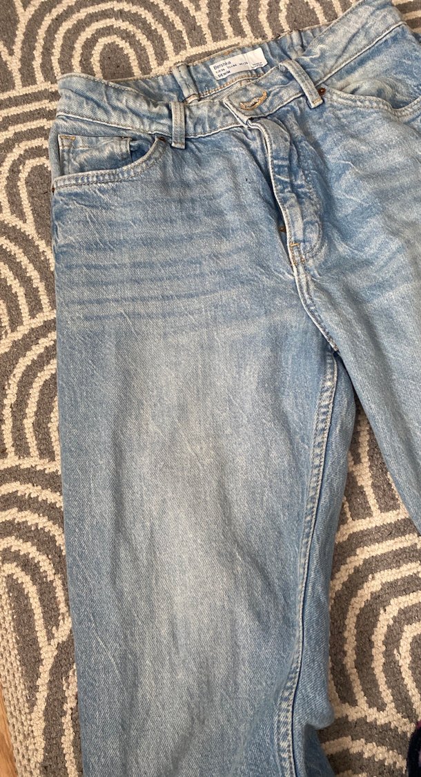 Gri Düğmeli Kadın Denim Pantolon - Görsel 3