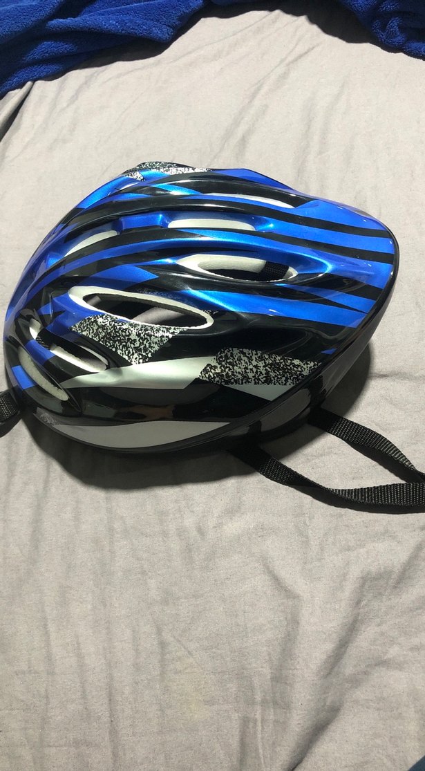 Mavi Kemerli Yılan Desenli Motosiklet Kaskı - Görsel 2