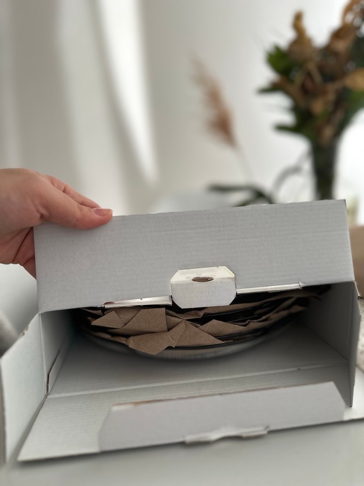 Şeffaf Çiçek Desenli Cam Tabak - Görsel 3