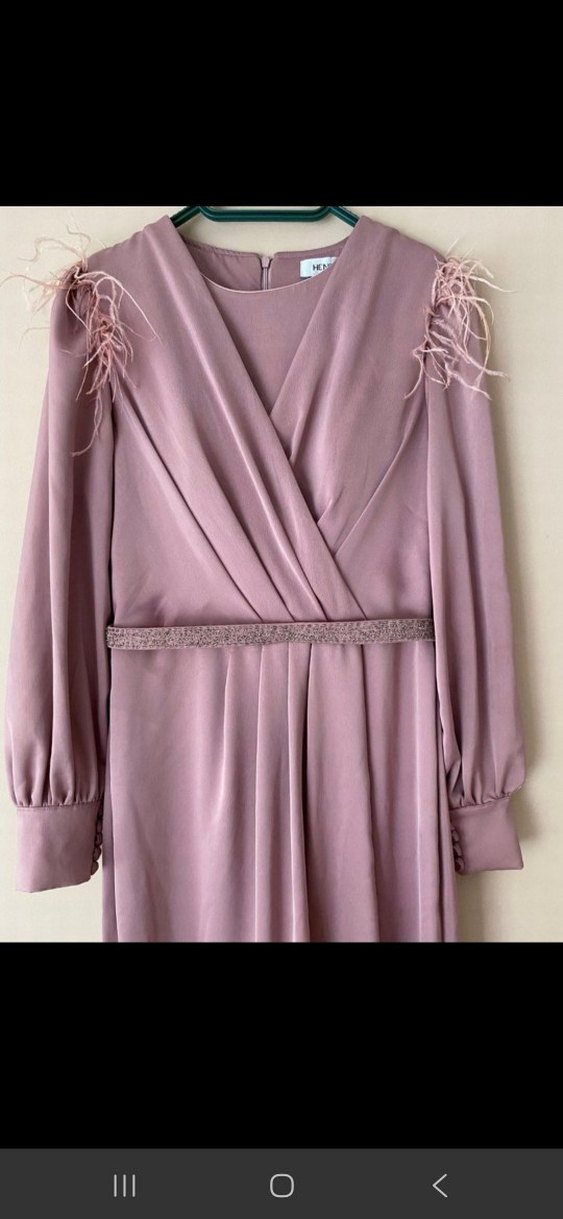 Bej Drapeli Uzun Kadın Abiye Elbise - Görsel 3