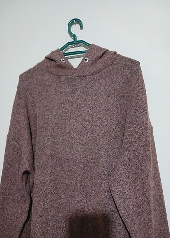 Kadın Kahverengi Örme Bol Kesim Sweatshirt - Görsel 2