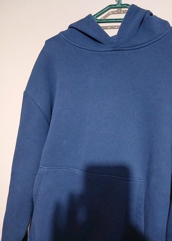 Kadın Mavi Kapüşonlu Sweatshirt - Görsel 2