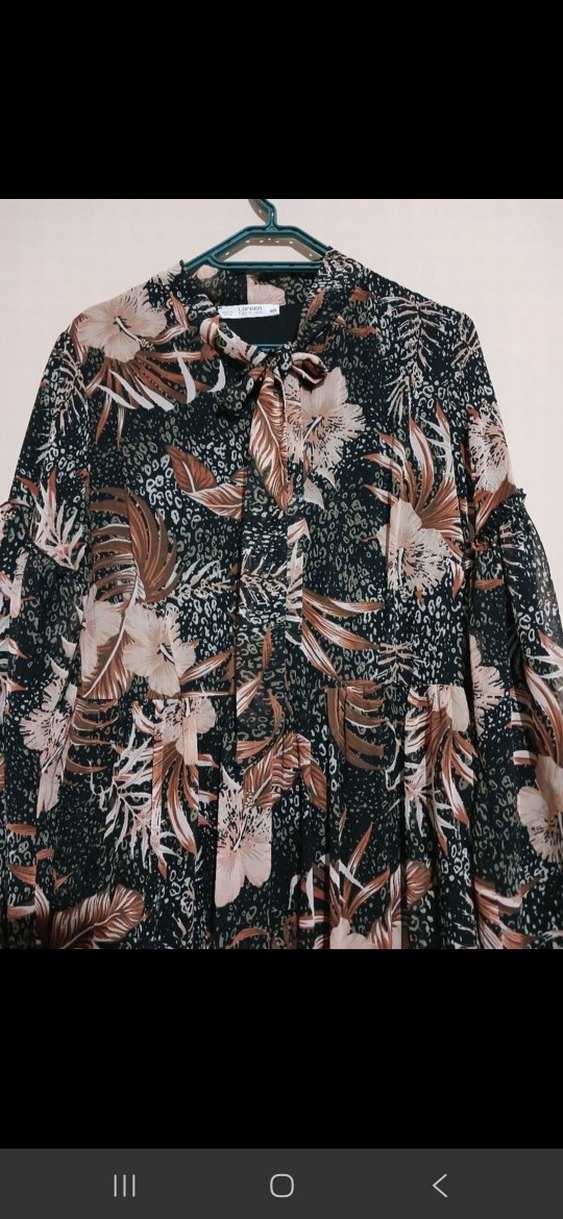 Bohem Tarzı Uzun Kol Pliseli Elbise - Görsel 3