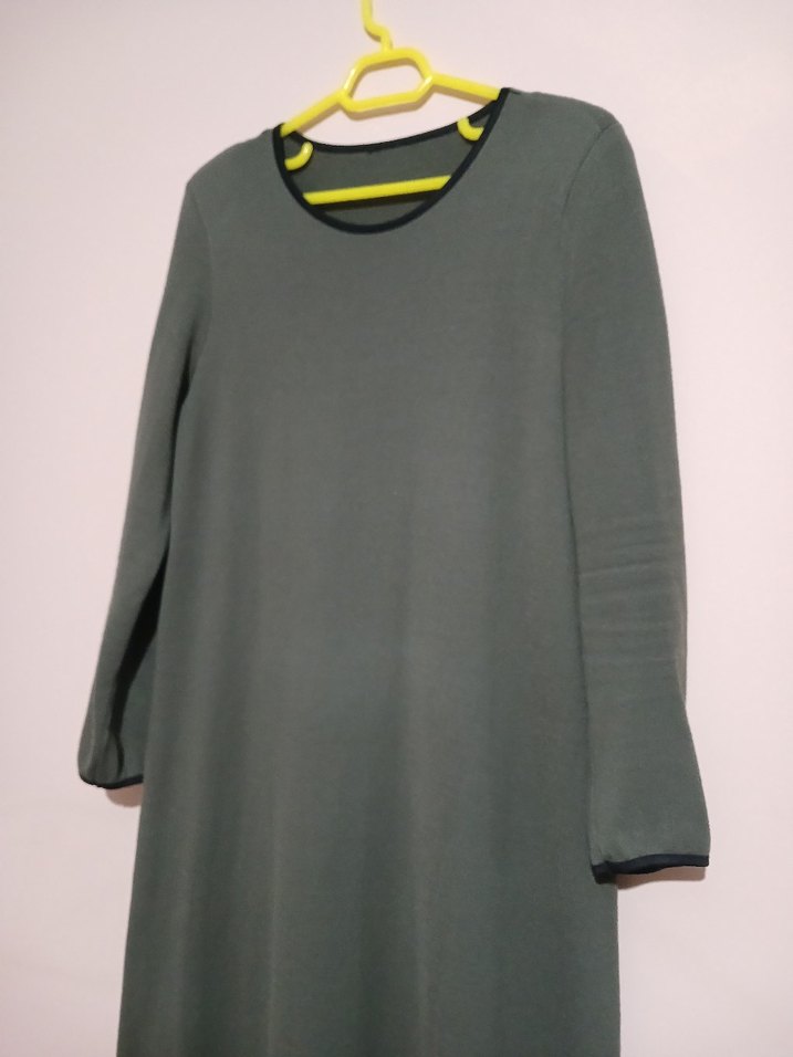 Uzun Kollu Salaş Keten Elbise - Görsel 2